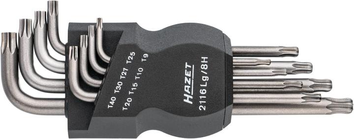 Produktbild HAZET Winkelschraubendreher Satz 2116LG/8H ∙ Innen TORX Profil ∙ T9 ∙ T10 ∙ T15 ∙ T20 ∙ T25 ∙ T27 … (Pin-torx)