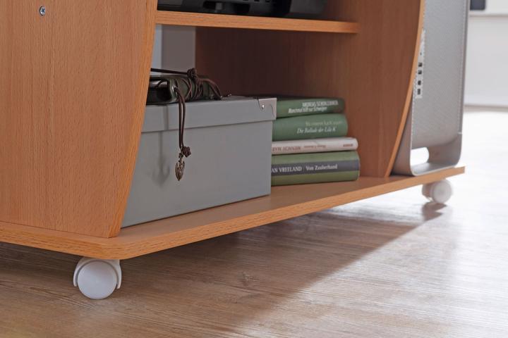 Actual product image FineBuy Desk with Wheels Beech 90 x 71 x 50 cm with Keyboard Excerpt | Laptop Table on Lockable W...