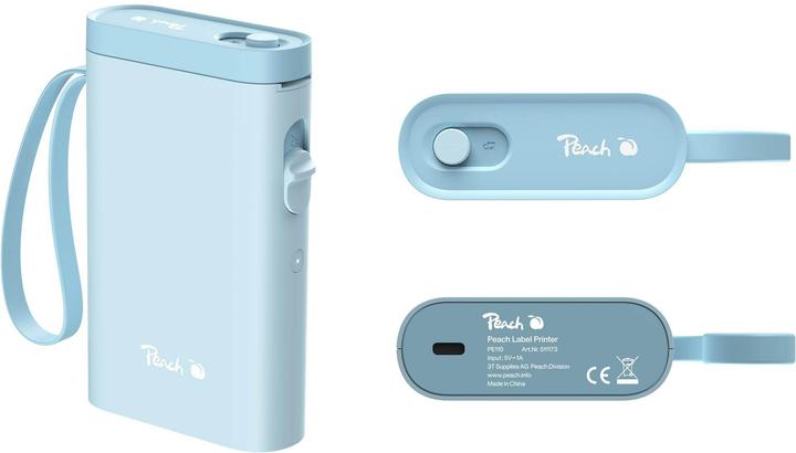 Peach Imprimante d'étiquettes PE110 bleue (203 dpi)