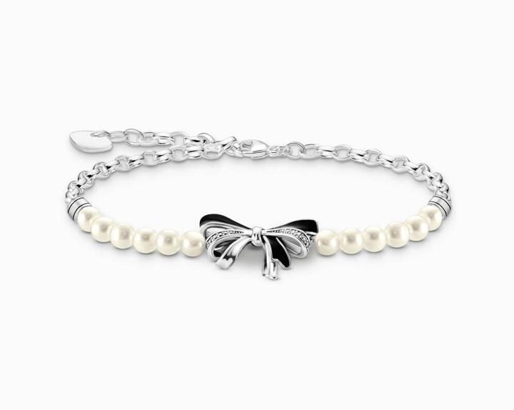 Produktbild Thomas Sabo Schleifen-Armband mit Perlen Lovely Romance (19 cm, 925er Silber, Emaille)