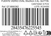 Image du produit Quttin fontaine en verre ovale 35x24cm 3,4l