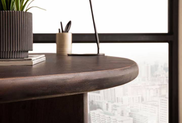 Actual product image FineBuy Desk Computer desk 180 cm solid wood office desk kidney shape