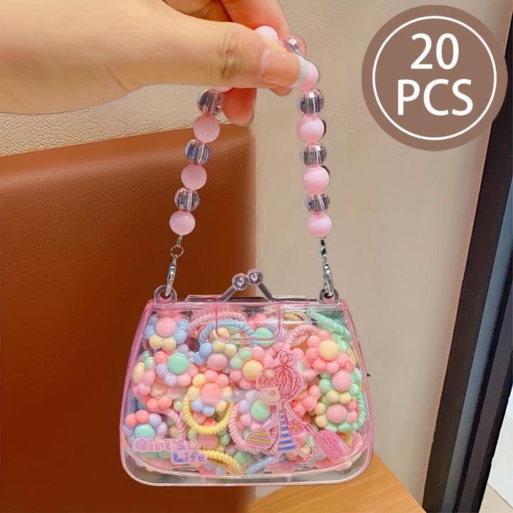 Produktbild Activity Board 20Pcs Sweet Style Harz Haargummis Set für Jugendliche, gemischte Farbe Pflanze Muster, sortierte