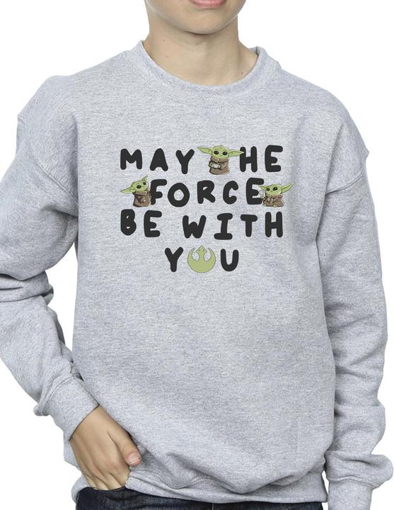 Produktbild Star Wars The Mandalorian Grogu May The Force Be With You Sweatshirt Jungen (140, 146)