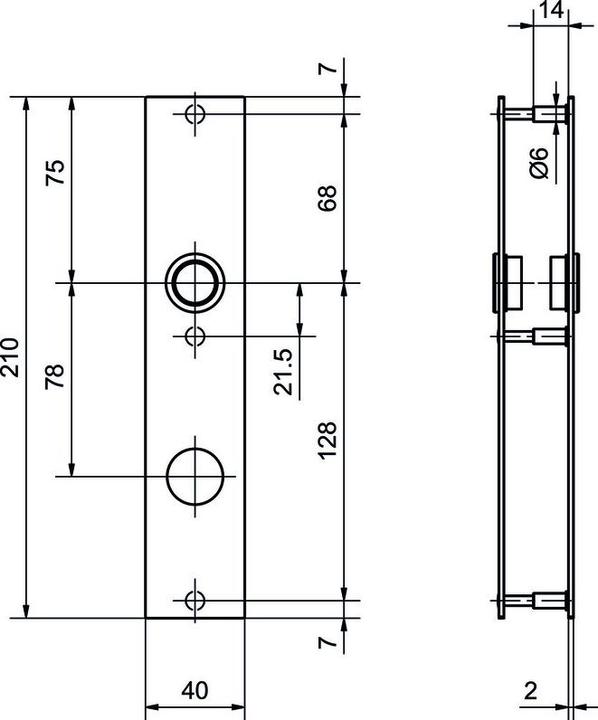 Produktbild Glutz Schutztürschild 5341S glide/easyfix® innen (Türschildgarnitur)