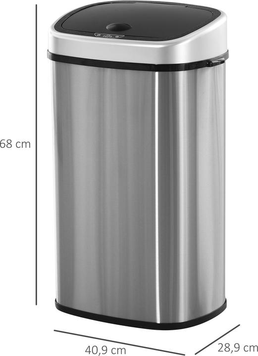 Image du produit Homcom Poubelle avec capteur infrarouge (58 l)