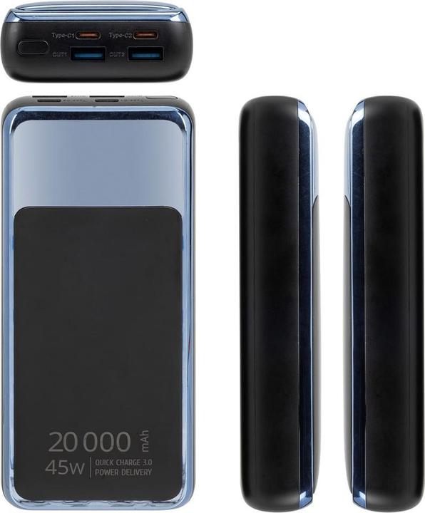 Image du produit Rivacase Batterie 20 000 Mah 45W Qc/Pd (20000 mAh, 45 W, 74 Wh)
