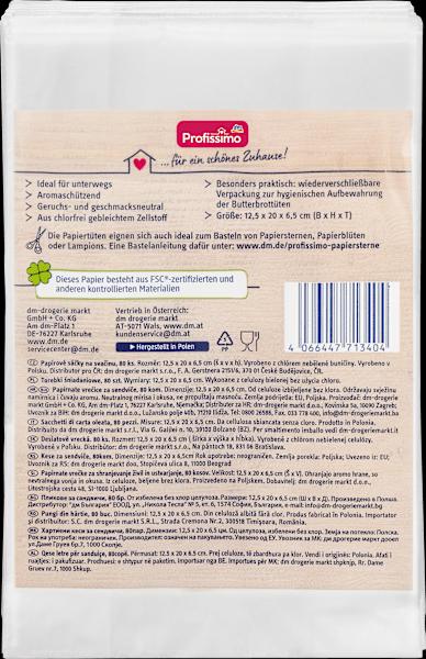 Nährwerte und Zutaten dm Profissimo Butterbrottüten (1 x)