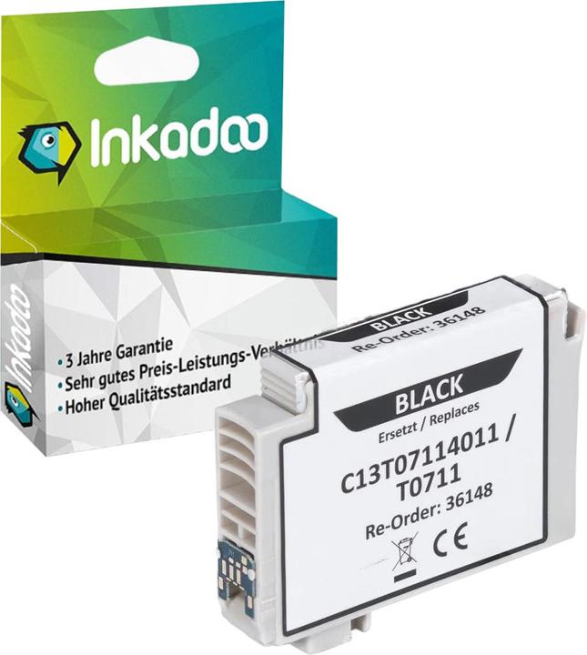 Image du produit Inkadoo Cartouches d'impression compatibles avec Epson C13T07114011 / T0711 cartouche d'encre, noir noir (CF)