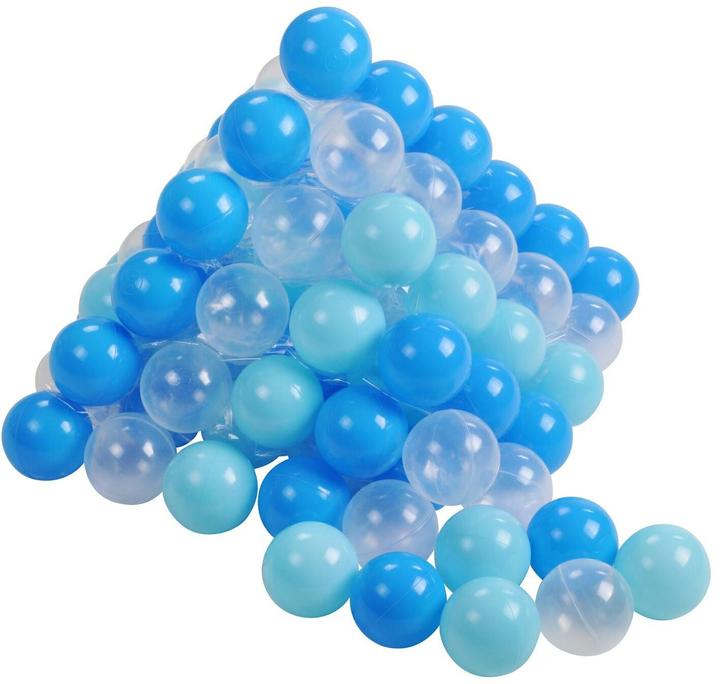 Actual product image Knorrtoys Ball set approx. Ø6 cm - 100 balls/soft blue/blue/transparent