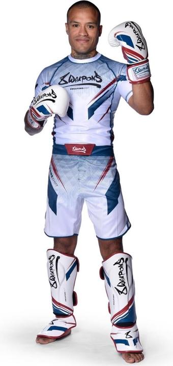 Actual product image 8Weapons Shin Guards, Shift, white-navy-red, S (S)
