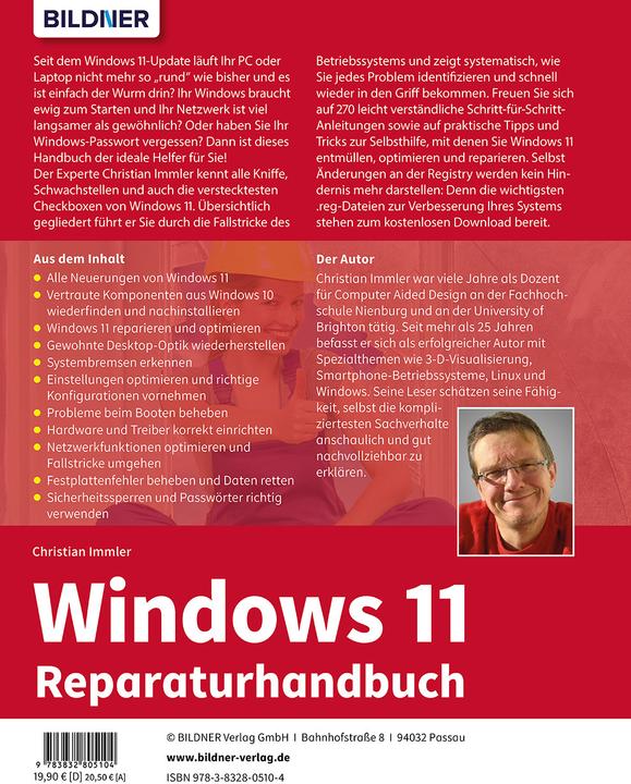 Produktbild Windows 11 Reparaturhandbuch (Deutsch, Christian Immler, 2022)