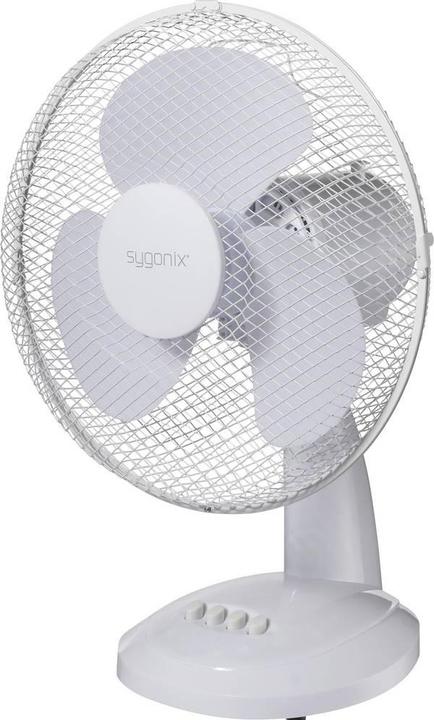 Actual product image Sygonix Tischventilator 40 W (Ø x H) 237 mm x 460 mm Weiss (49.30 dB)