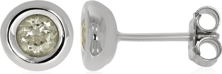 Xen Ohrstecker mit Weisstopas ca. 0,6 ct. rhodiniert (925 Sterling Silber)