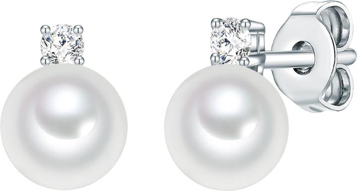 Lulu & Jane Messing Zirkonia Muschelkernperle silber - 33238 (Messing)