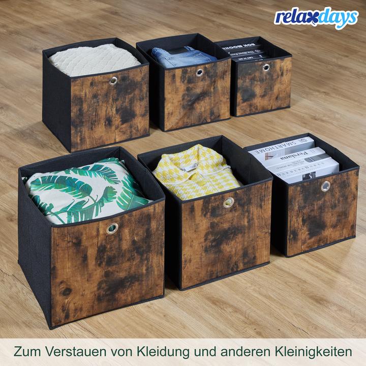 Actual product image Relaxdays 6x storage box (26 x 26 x 26 cm, 18 l)
