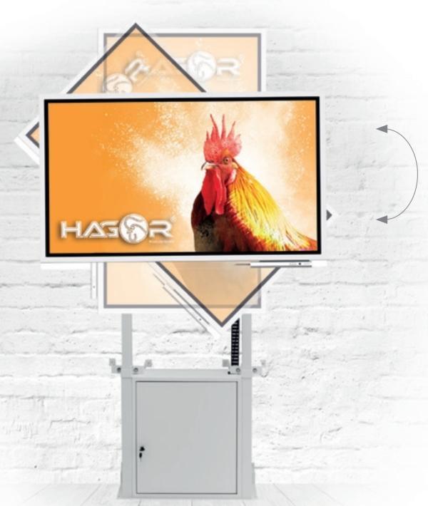 Image du produit Hagor Wall Lift Pro Light III Flip, 45 kg, 139,7 cm (55"), Réglage de la hauteur, Gris