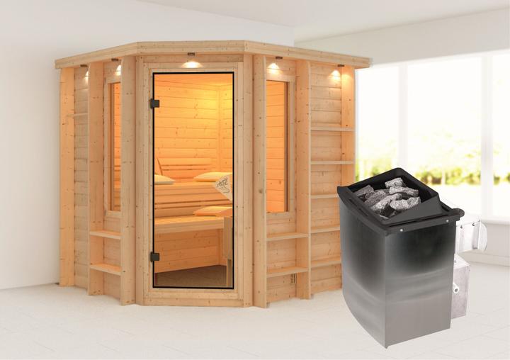 Produktbild Karibu Cortona mit Dachkranz (9 KW interne Steuerung)