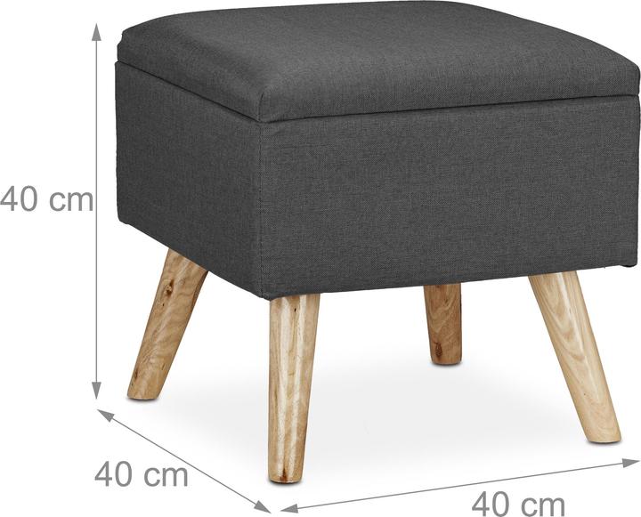 Image du produit Relaxdays Tabouret avec espace de rangement, rembourré