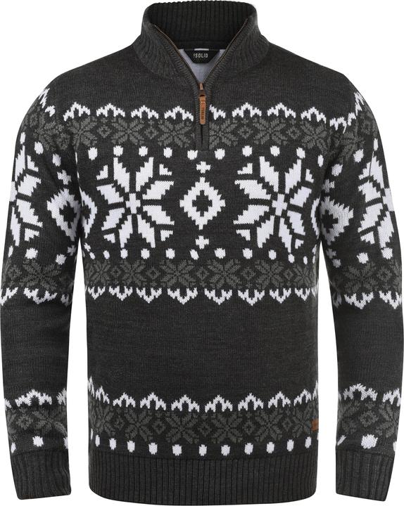 Image du produit Solid Norwin Pull En Grosse Maille À Col Camionneur Pull-Over Pour Homme Avec Col Droit (M)