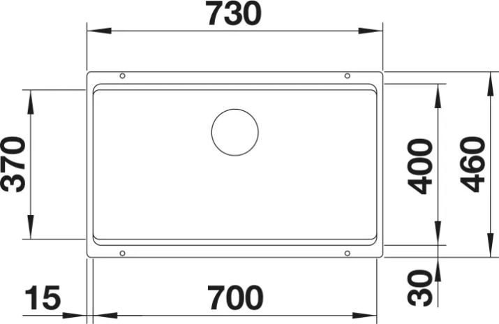 Productafbeelding Blanco Etagon 700-U (Aanrecht, 46 cm, 73 cm)