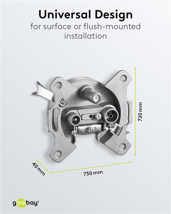 Produktbild Goobay SAT AD 03-01 DC - Anschlussdose, Unterputz (3.50 dB, Antennendose)