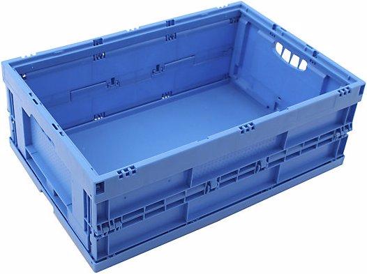 Image du produit Walther Bac pliant en polypropylène, capacité 44 l, sans couvercle, bleu, gerbable. (600 x 400 x 220 mm, 41.40 l)
