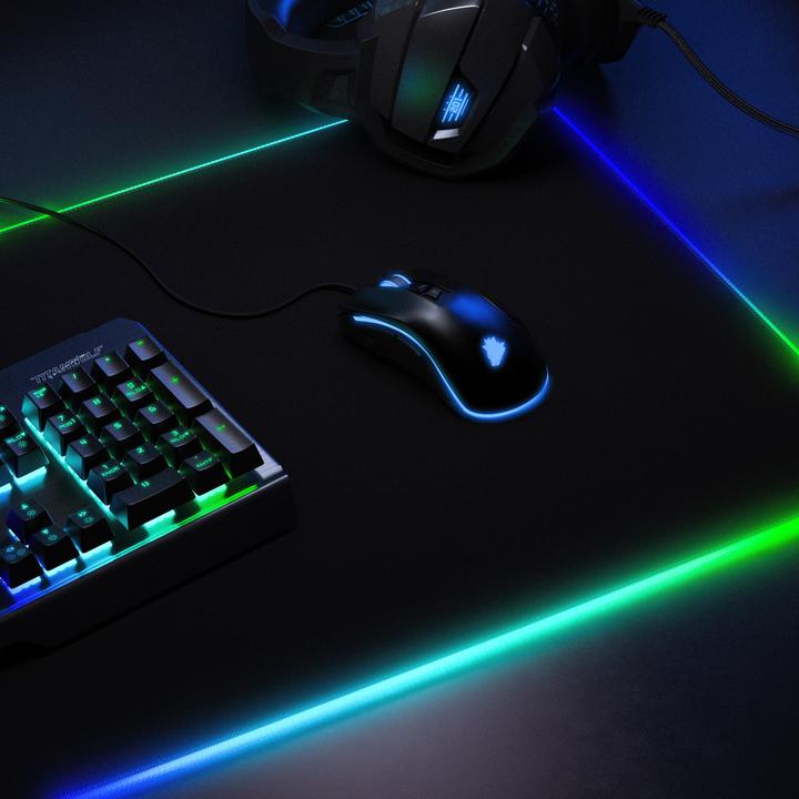 Immagine prodotto Titanwolf Tappetino per mouse da gioco, tappetino per mouse XL RGB 900 x 400 mm, migliora precisione e (XXL)