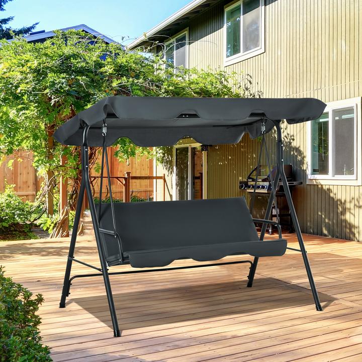 Produktbild Outsunny Hollywoodschaukel mit neigungsverstllbaren Sonnendach