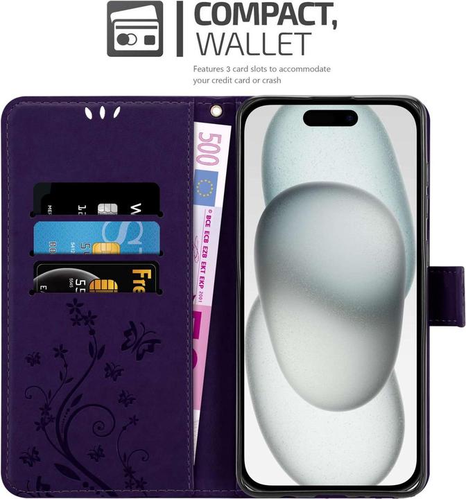 Immagine prodotto Cadorabo Custodia per Apple iPhone 15 Flower Book (Apple iPhone 15)
