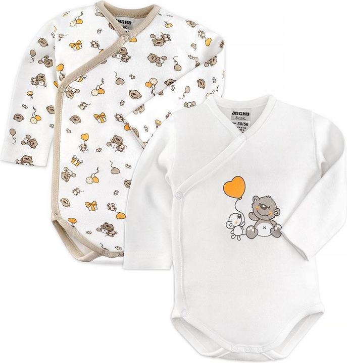Jacky Baby Wickelbody Langarm 2er Pack - Lovely Bear Offwhite Baby-Bodys & Wickelbodys (68)