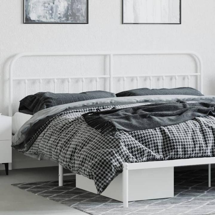 Image du produit VidaXL Kopfteil Metall Weiss 193 cm, Farbe: Weiss, Material (198 x 3 x 100 cm)