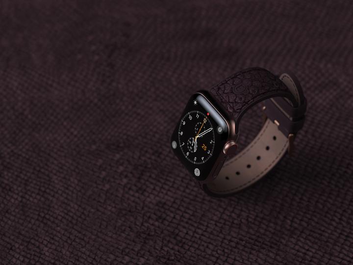 Actual product image Njord Eldur Watch Strap For (41 mm, 40 mm, Vegan Leather, Stainless steel fastener, Salmon leather)