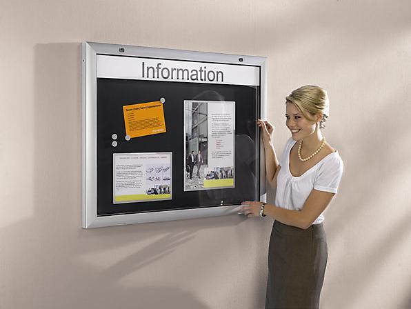 Actual product image kaiserkraft Display case for indoor and outdoor use (Magnet board, 160 x 102.5 cm)