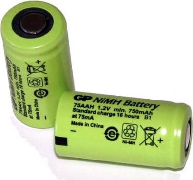 Immagine prodotto GP Batteries Batteria ricaricabile speciale 2/3 AA Flat-Top NiMH GP75AAH 1,2 V 750 mAh (1 pz., Specifico del dispositivo, 750 mAh, Accumulatore di carica elettrica)