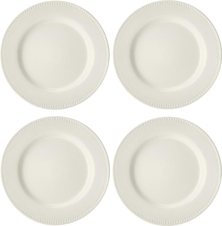 Mikasa Cranborne Stoneware Dinner Plates, Set of 4, 27cm, Cream (4 x, 27 cm)