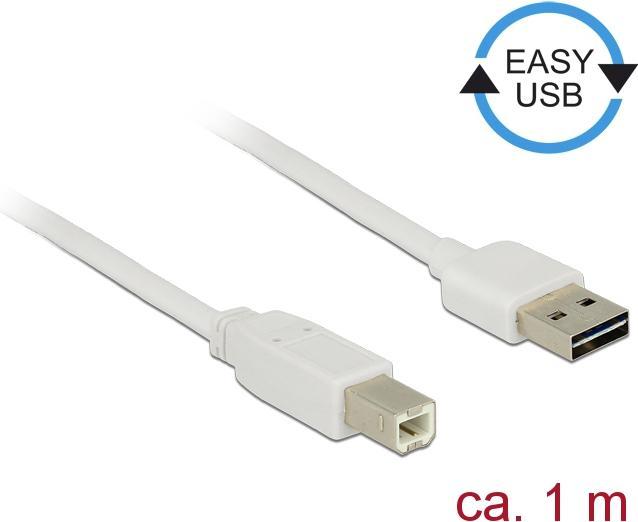 Immagine prodotto Delock Cavo USB2.0 Easy A-B: 1m, bianco (1 m, USB 2.0)