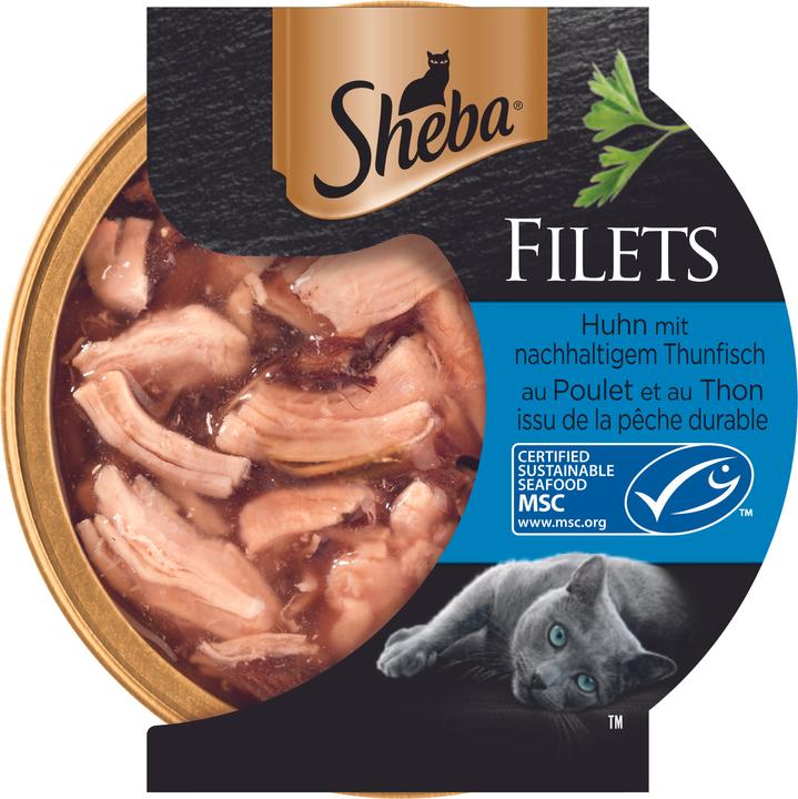 Produktbild Sheba Filets Huhn mit nachhaltigem Thunfisch (Adult, 1 Stk., 60 g)