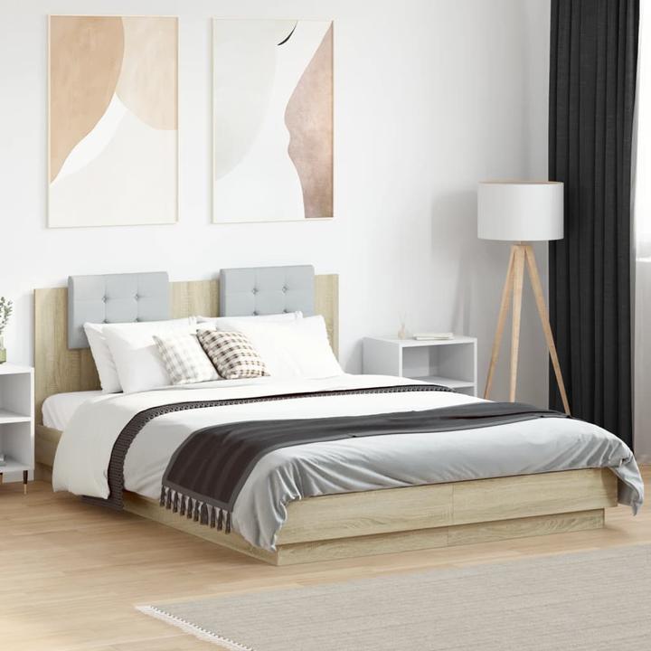 Image du produit VidaXL Cadre de lit avec tête de lit Chêne Sonoma (150 x 200 cm)