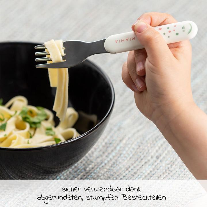 Actual product image MiaMia Learning cutlery set 6-piece cutlery set - dots - white