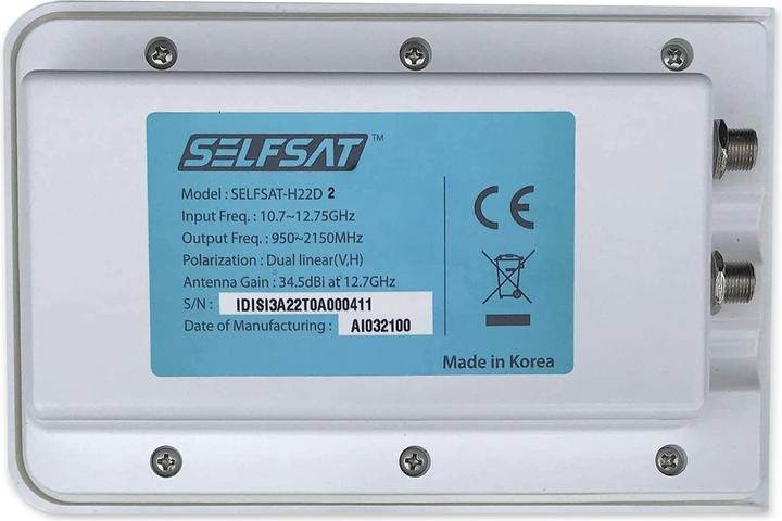 Immagine prodotto Selfsat H22D2+ (Antenna piatta, 34.50 dB, DVB-S / -S2)