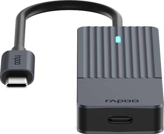 Image du produit Rapoo Hub USB-C, USB-C vers USB-A et USB-C, gris (USB-C, 4 Ports)