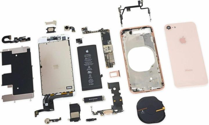 Actual product image CoreParts Iphone 8 Plus Rear Glass RED (Apple iPhone 8 Plus)