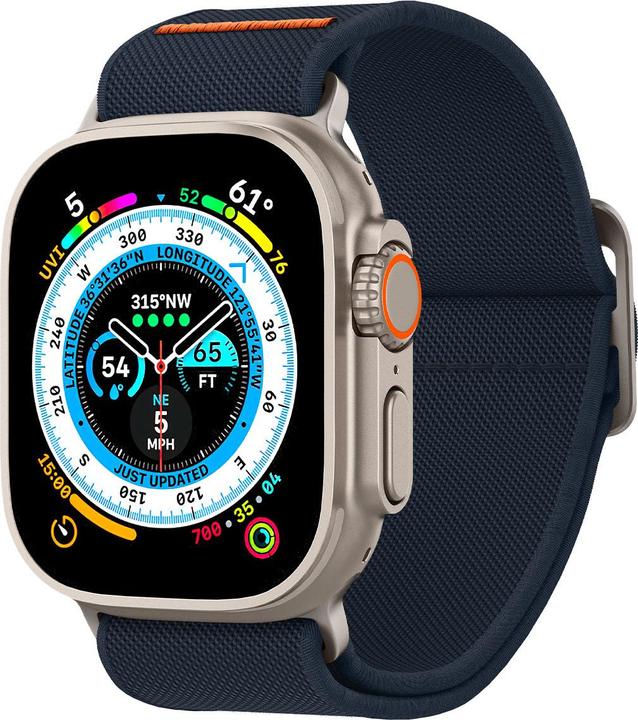 Actual product image Spigen Fit Lite Band for Apple Watch Series 42, 44, 45, 49 mm - navy (42 mm, 44 mm, 45 mm, 49 mm, Nylon, Fabric, Stainless steel)