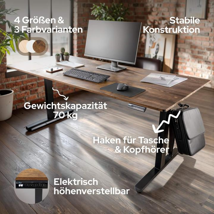 Produktbild Arebos Höhenverstellbarer Schreibtisch (160 x 80 x 72 cm)