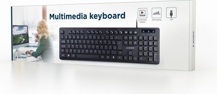 Produktbild Gembird Multimedia-Tastatur US-Layout schwarz (DE, Kabelgebunden)