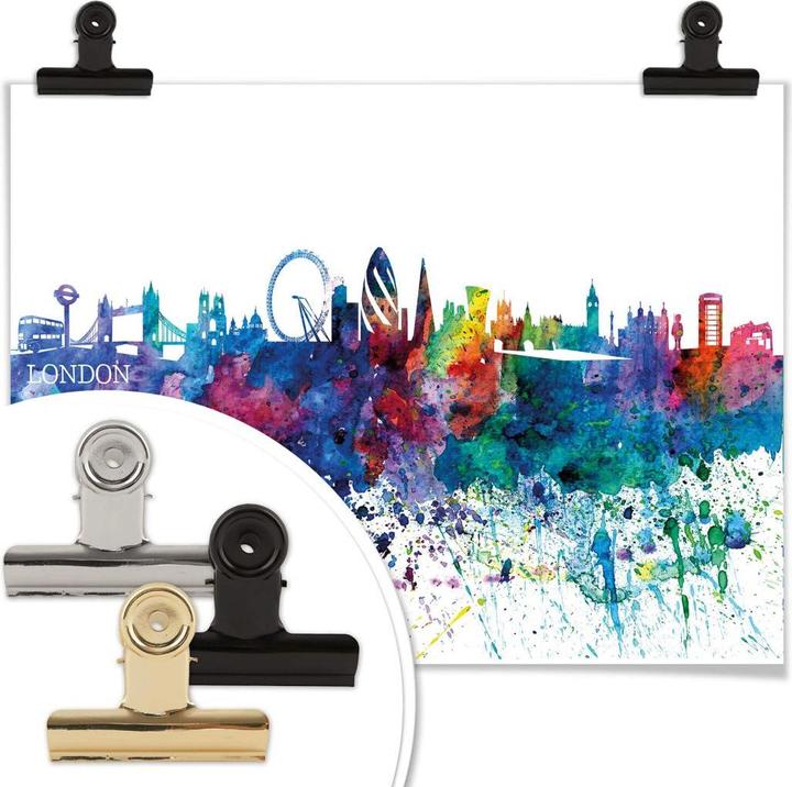 Actual product image Trenddeko London watercolor skyline (60 x 50 cm)