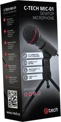 Actual product image C-Tech MIC-01 microphone Black Table microphone
