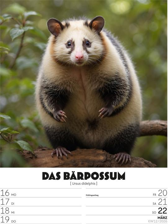 Actual product image Verrücktes Tierleben - Wochenplaner mit KI-Bildern Kalender 2026 (25 x 33 cm, German)