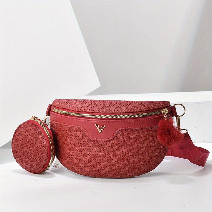 Only-Bags.Store Zweiteiliges Hirschdekor Modische Brusttasche Crossbody Bag Set